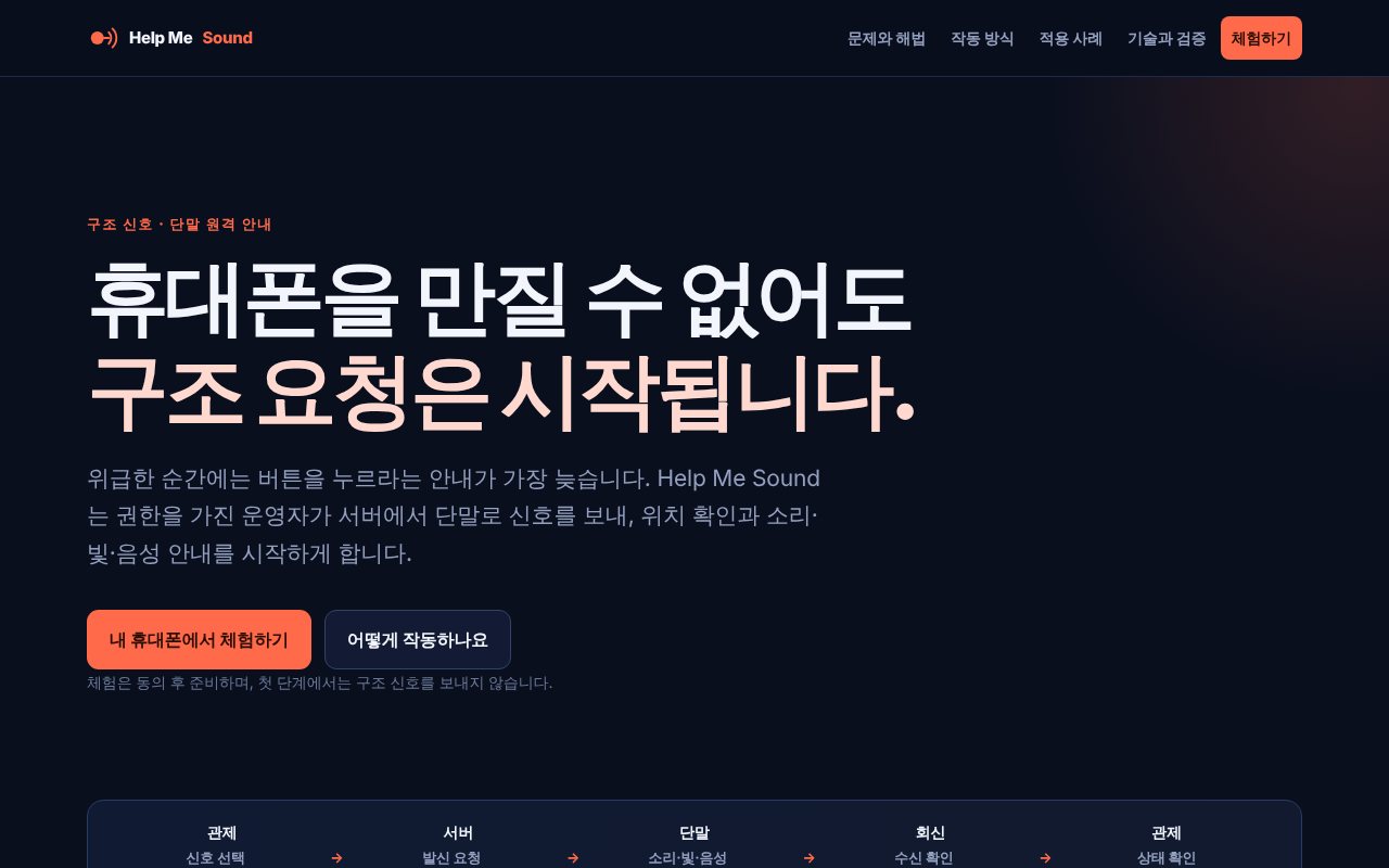 Help Me Sound 첫 화면